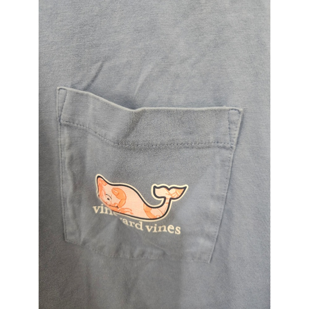 Vineyard Vines Mens XXL Blue Lobster Whale Logo Pocket T-Shirt Short Sleeve - Picture 2 of 5